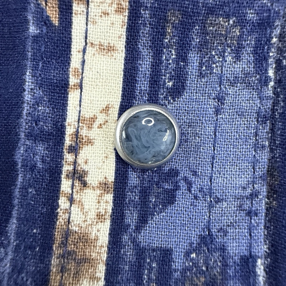 Vintage Wrangler Shirt Men's Aztec Western Pearl Snap Size XL Blue - Picture 3 of 8